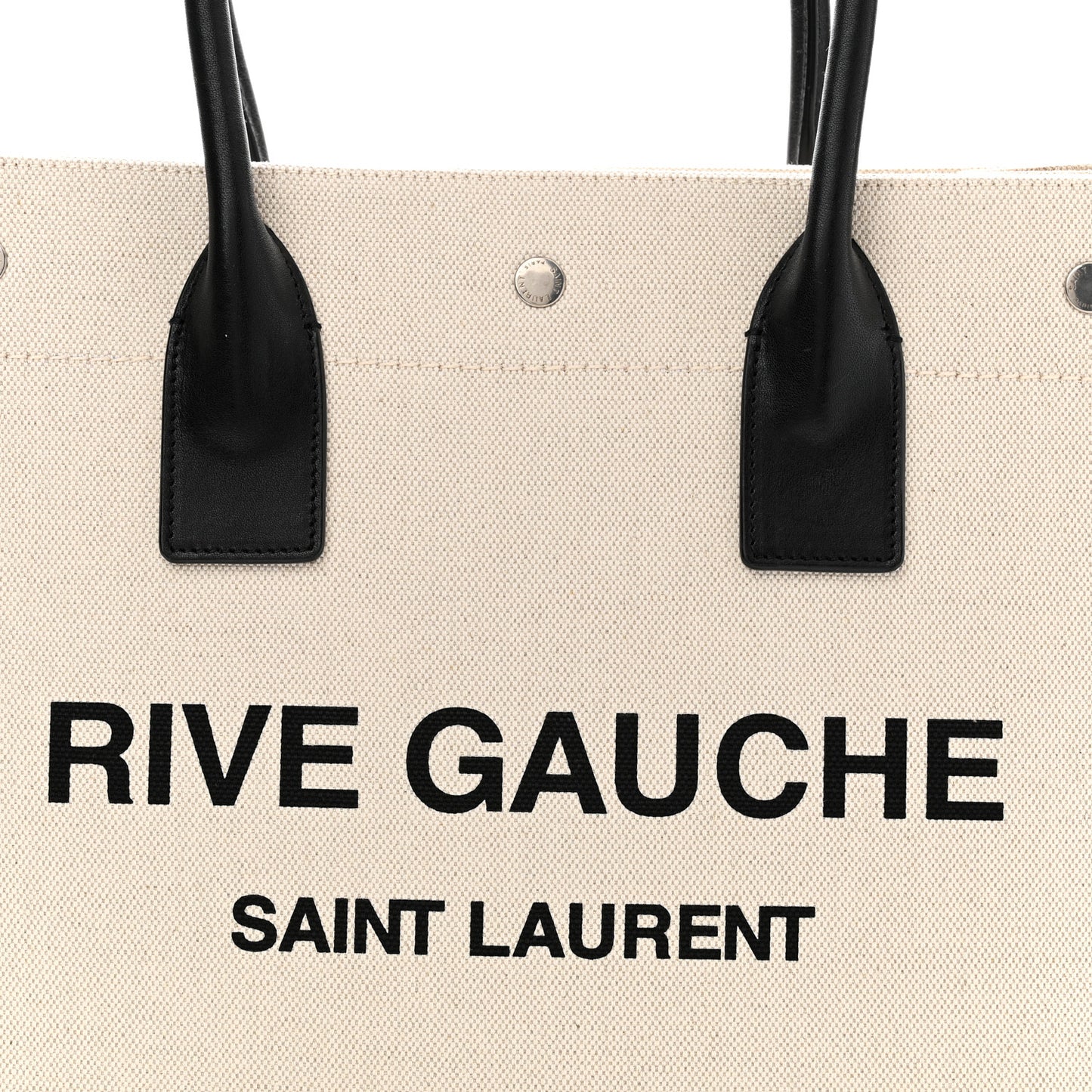 Linen Calfskin Small Rive Gauche Tote Optic White