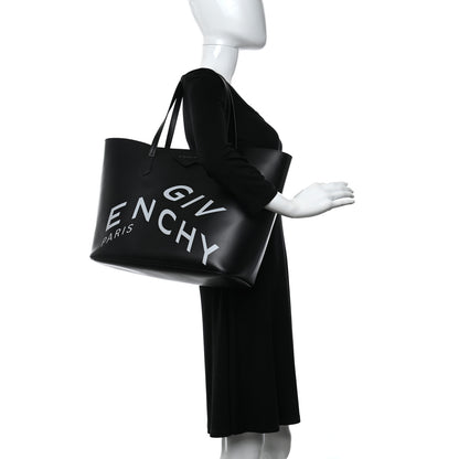 Givenchy Smooth Calfskin Wing Logo Shopper Tote Black White 2 of 9