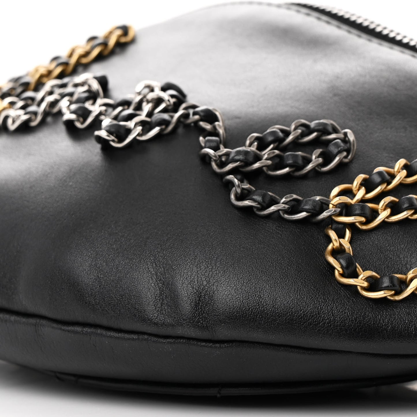 Calfskin Chain 20s Signe Waist Bag Black