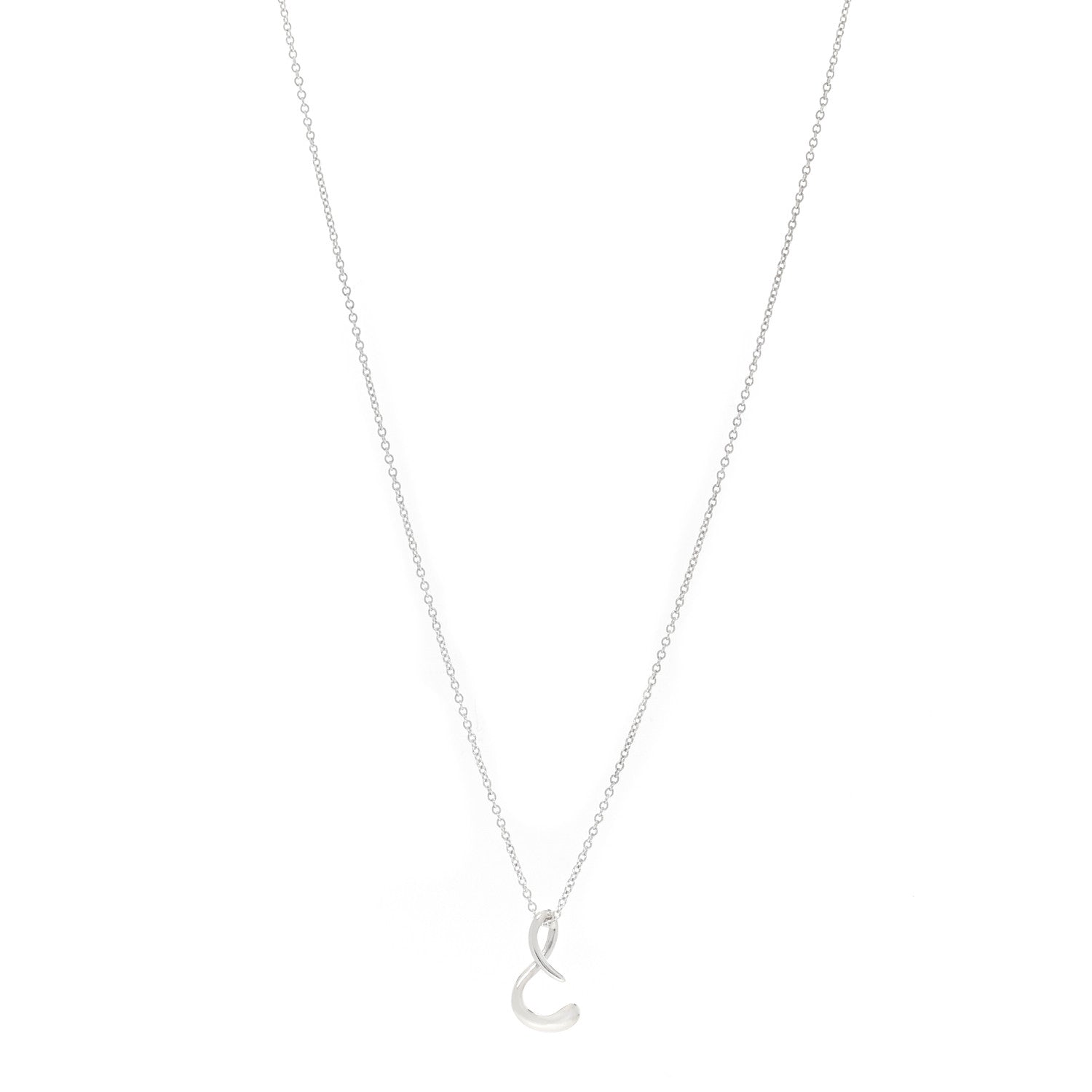 Tiffany Sterling Silver Elsa Peretti Letter S Pendant Necklace 1 of 3