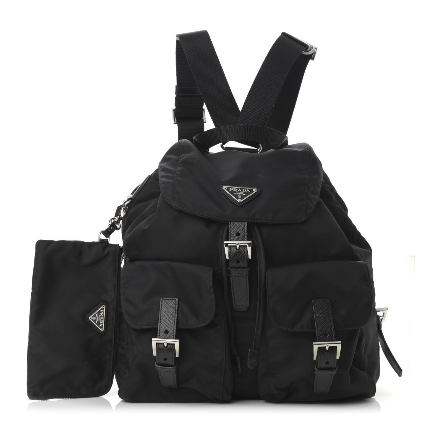 Re-Nylon Saffiano Medium Backpack Black
