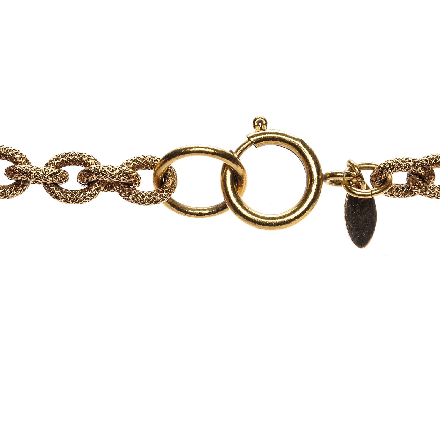 Chanel Gripoix CC Cross Pendant Necklace Red Gold 5 of 7