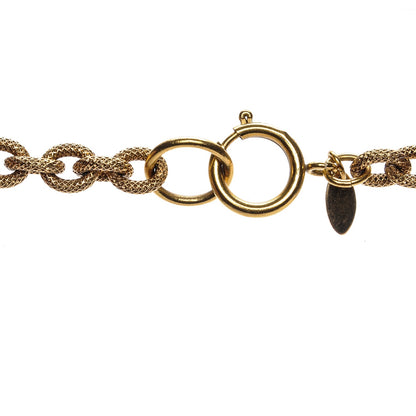 Chanel Gripoix CC Cross Pendant Necklace Red Gold 5 of 7