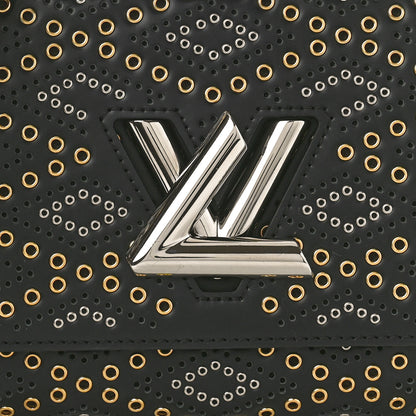 Louis Vuitton Calfskin Eyelet Twist Shoulder Bag MM Black 8 of 10