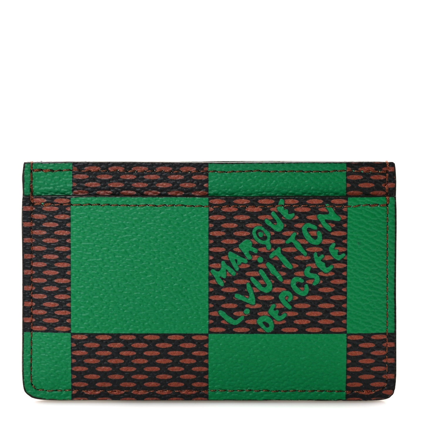 Damier Pop Porte Cartes Simple Green