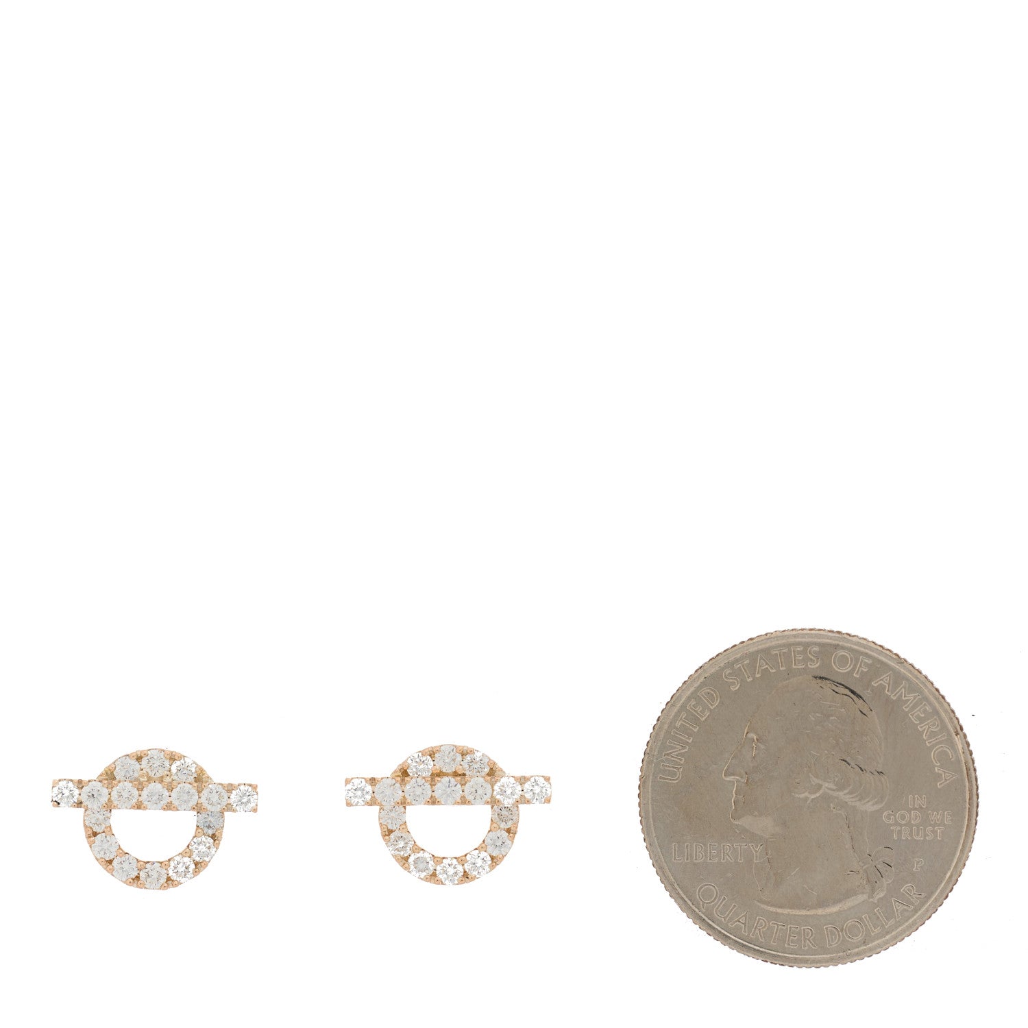 Hermes 18K Rose Gold Diamond Finesse Earrings 2 of 4