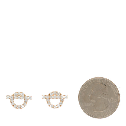 Hermes 18K Rose Gold Diamond Finesse Earrings 2 of 4