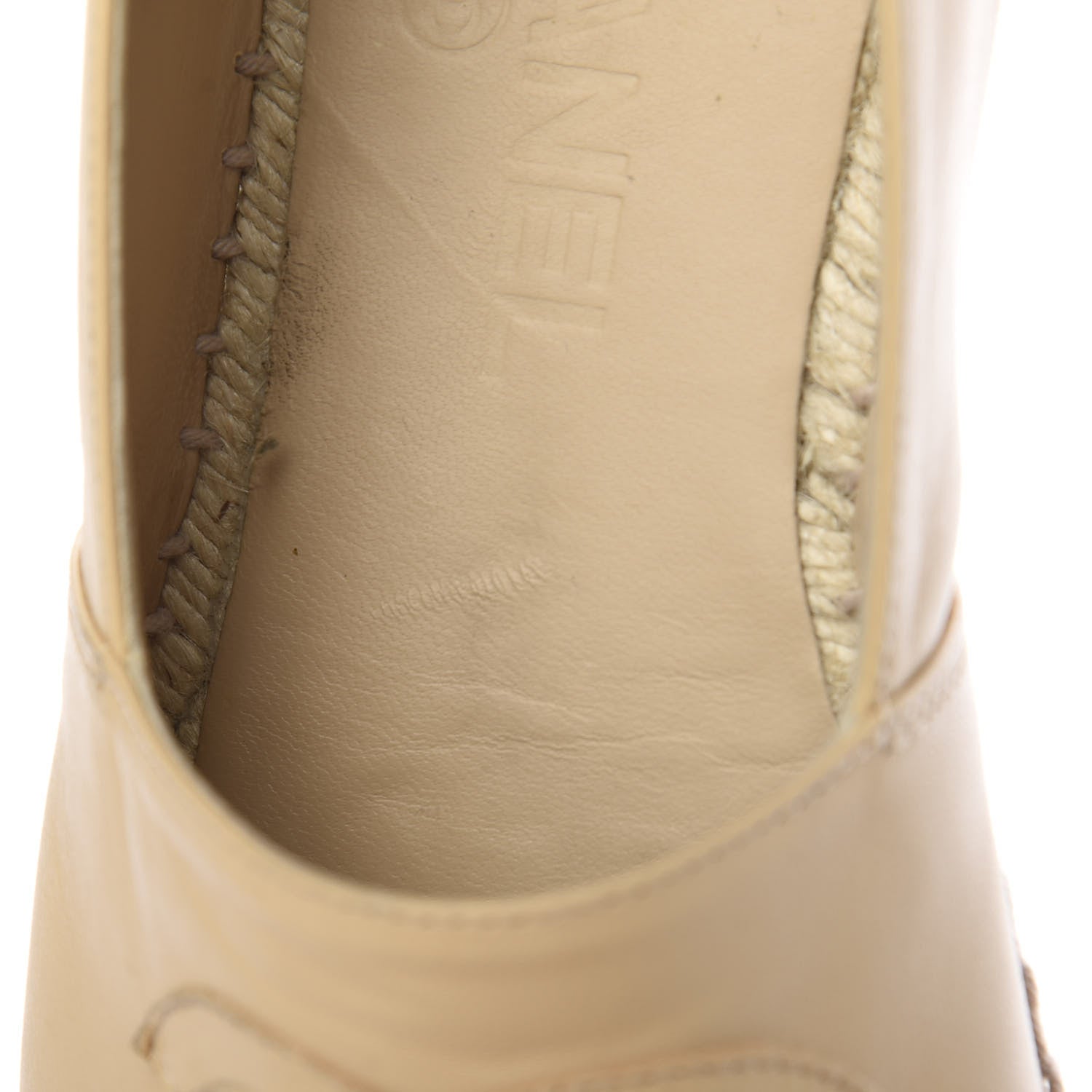Chanel Lambskin CC Espadrilles 38 Beige Black 11 of 12