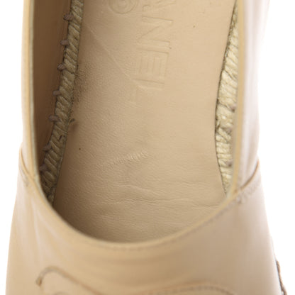 Chanel Lambskin CC Espadrilles 38 Beige Black 11 of 12