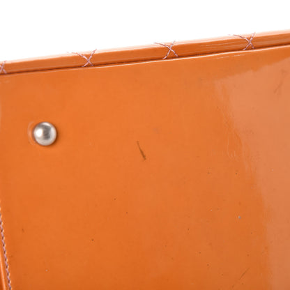 Chanel Patent Quilted Timeless Tote Orange 10 of 17