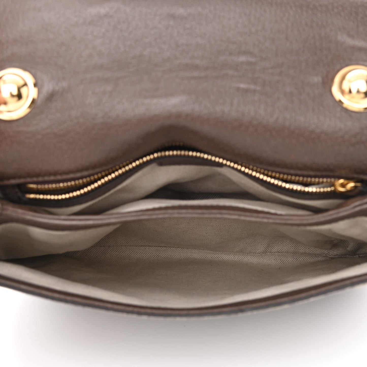 GG Supreme Monogram Textured Dollar Calfskin Web Medium Blondie Shoulder Flap Bag Beige Ebony New Acero