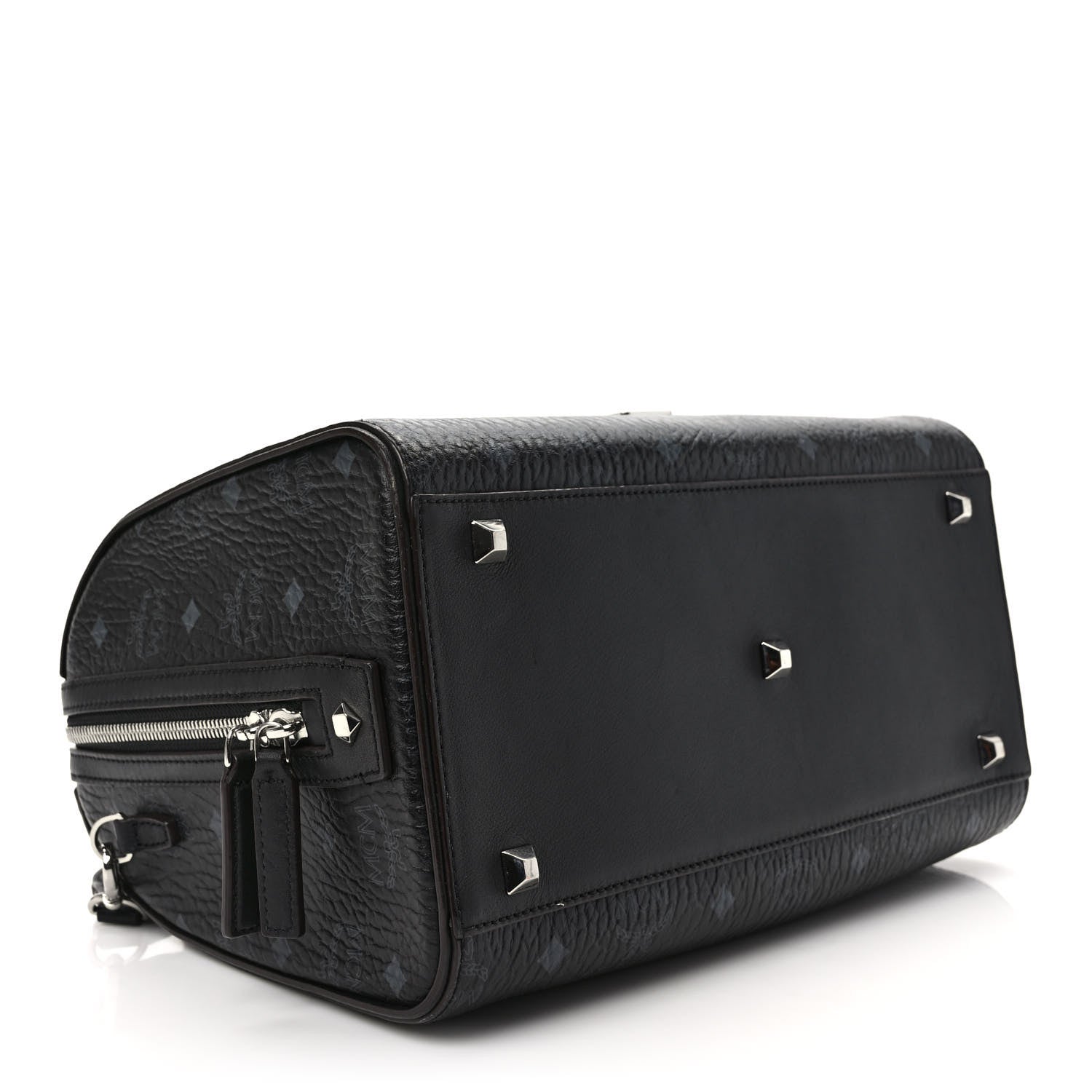 MCM Visetos Medium Essential Boston Bag Black 4 of 8