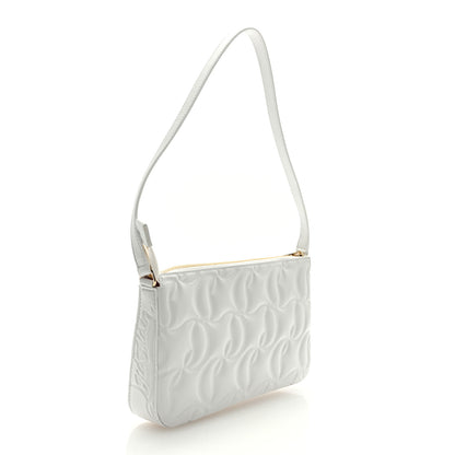 Christian Louboutin Calfskin Embossed Loubila Shoulder Bag White 3 of 8