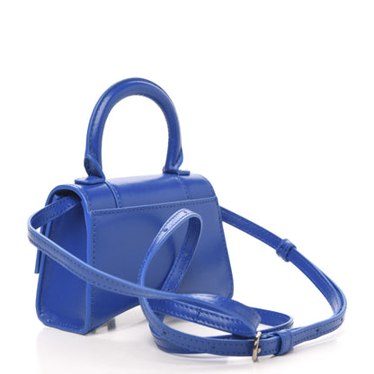 Balenciaga Shiny Box Calfskin Hourglass Top Handle Bag Mini Bleu 3 of 8