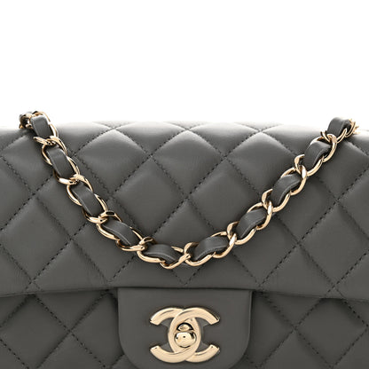 Chanel Lambskin Quilted Mini Rectangular Flap Dark Grey 8 of 11