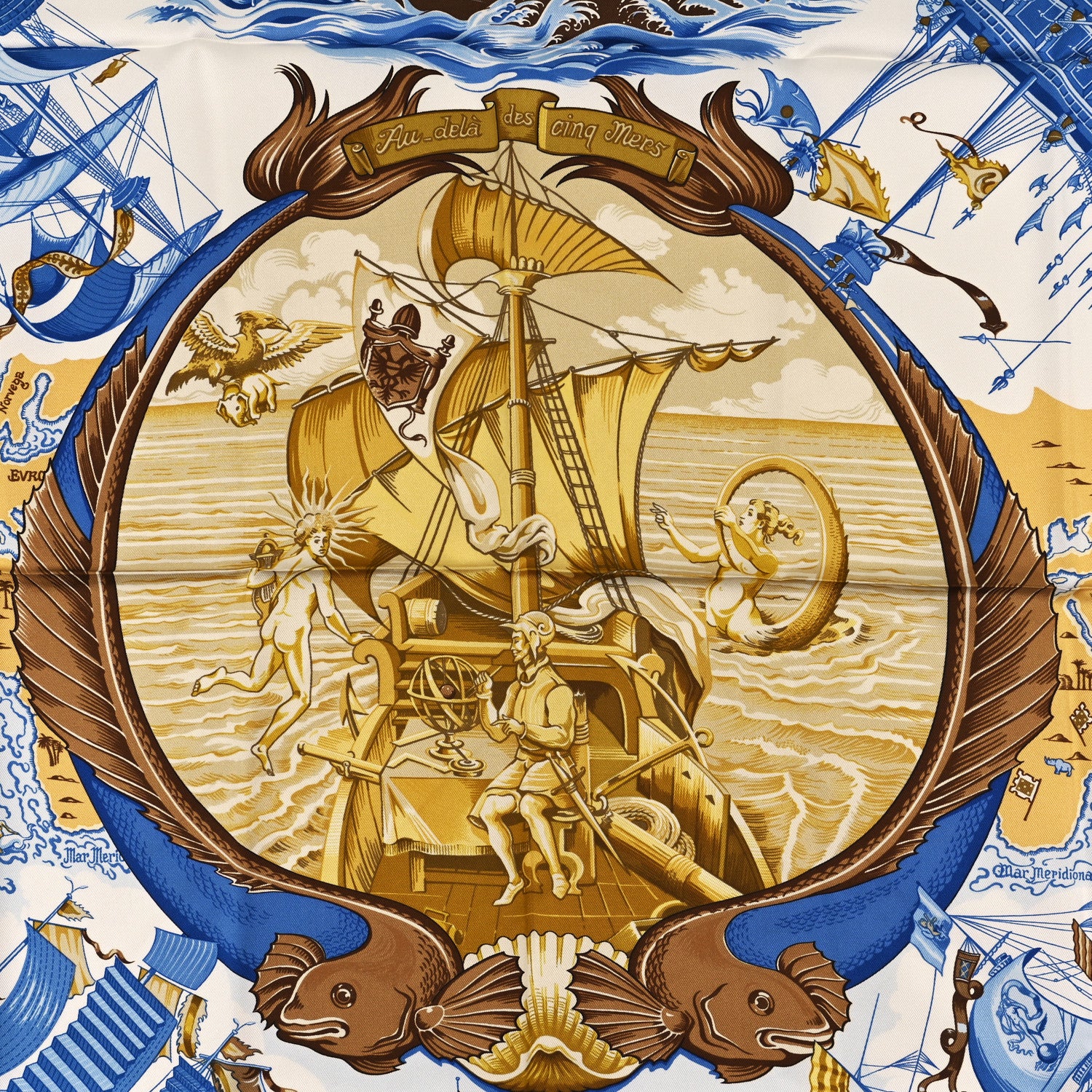 Hermes Silk Au-dela des Cinq Mers Scarf 90 2 of 4