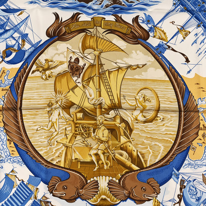 Hermes Silk Au-dela des Cinq Mers Scarf 90 2 of 4