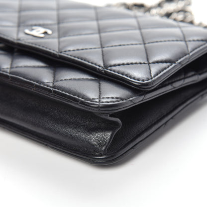 Chanel Lambskin Quilted Wallet On Chain WOC Black 11 of 14