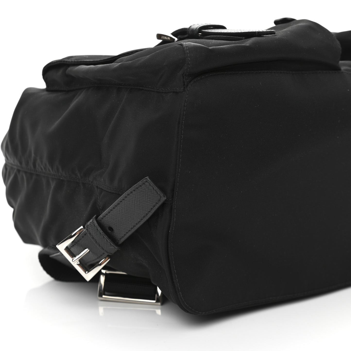 Tessuto Nylon Saffiano Medium Backpack Black
