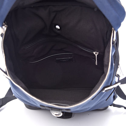 Saint Laurent Canvas Calfskin Race Rivington Backpack Black Navy 4 of 10