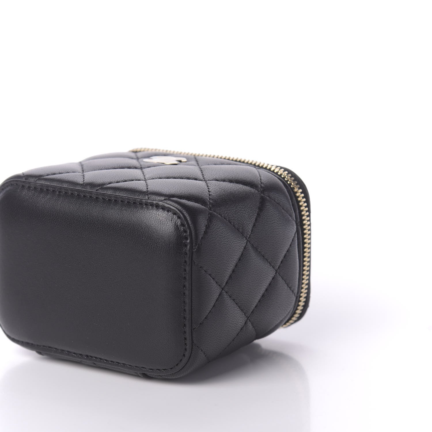 Chanel Lambskin Quilted Mini Vanity Case With Chain Black 7 of 10