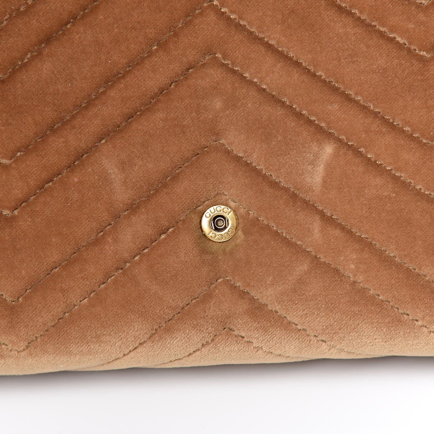 Gucci Velvet Matelasse GG Marmont Chain Wallet Taupe 8 of 12