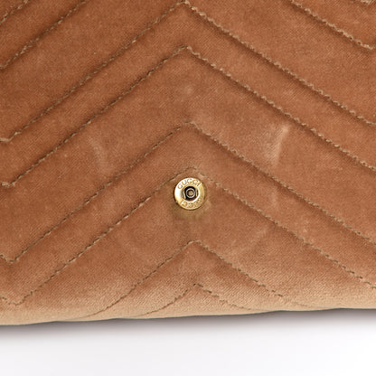 Gucci Velvet Matelasse GG Marmont Chain Wallet Taupe 8 of 12
