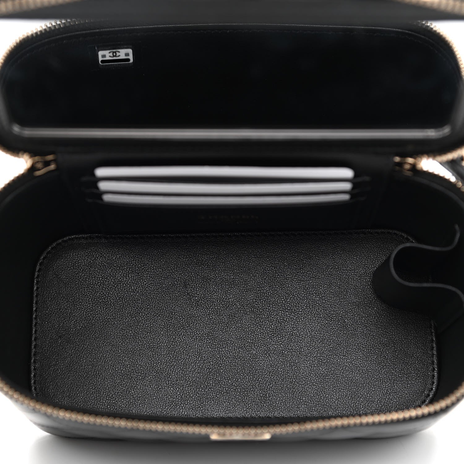 Chanel Lambskin Quilted Small Top Handle Vanity Case With Chain Black 5 of 11