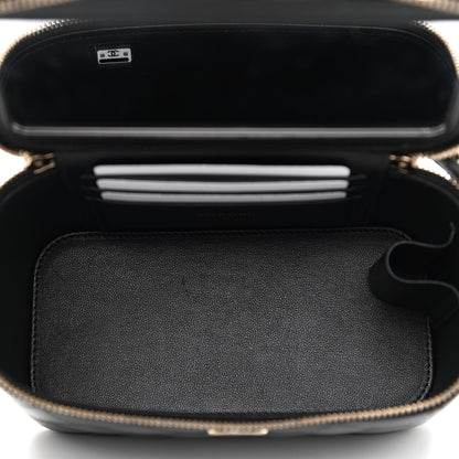 Chanel Lambskin Quilted Small Top Handle Vanity Case With Chain Black 5 of 11