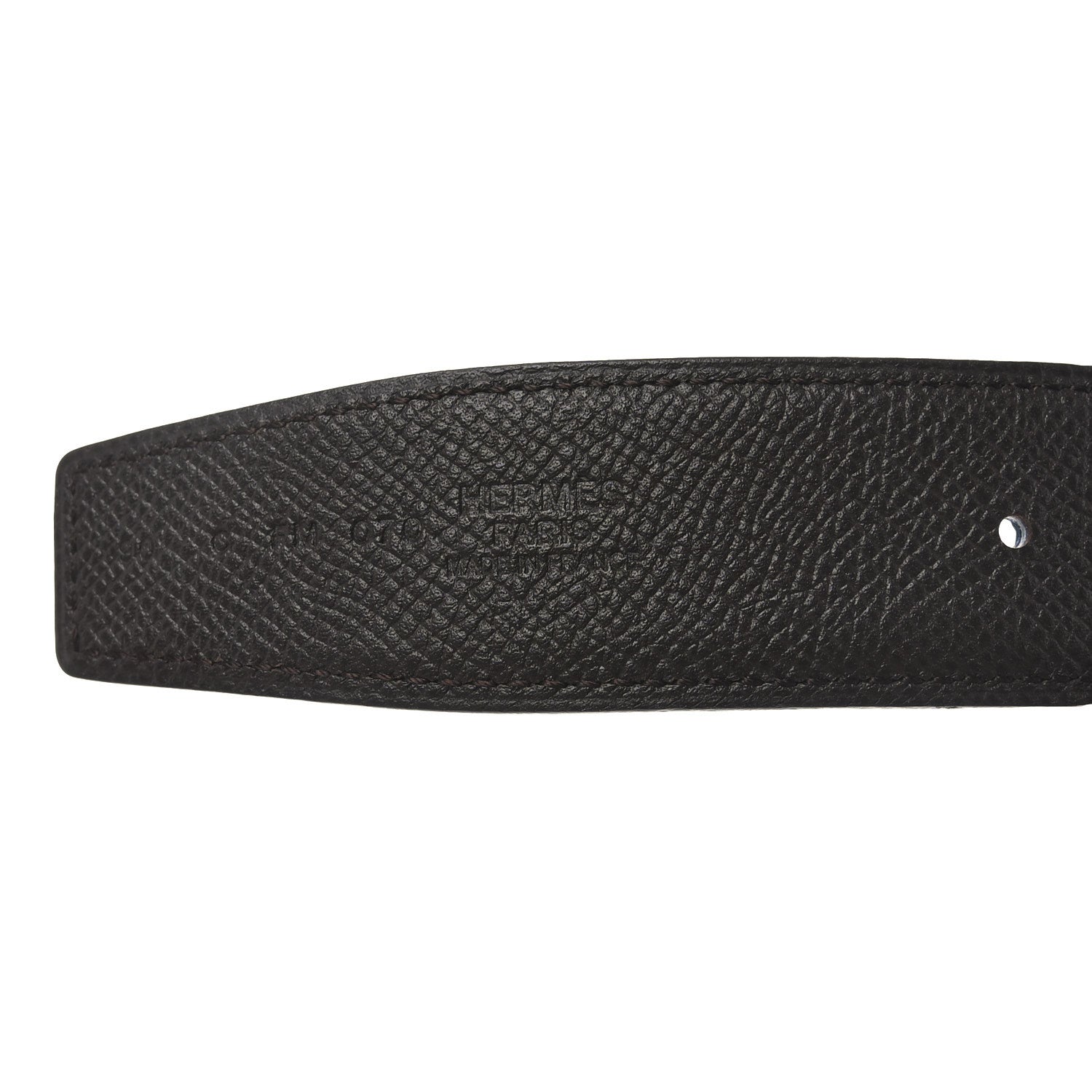 Hermes Epsom 32mm H Belt 90 36 Chocolate Bleu De Malte 5 of 5