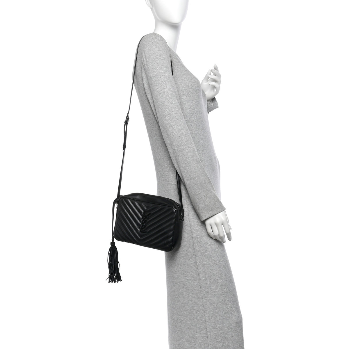 Calfskin Matelasse Monogram Monochrome Lou Camera Bag Black