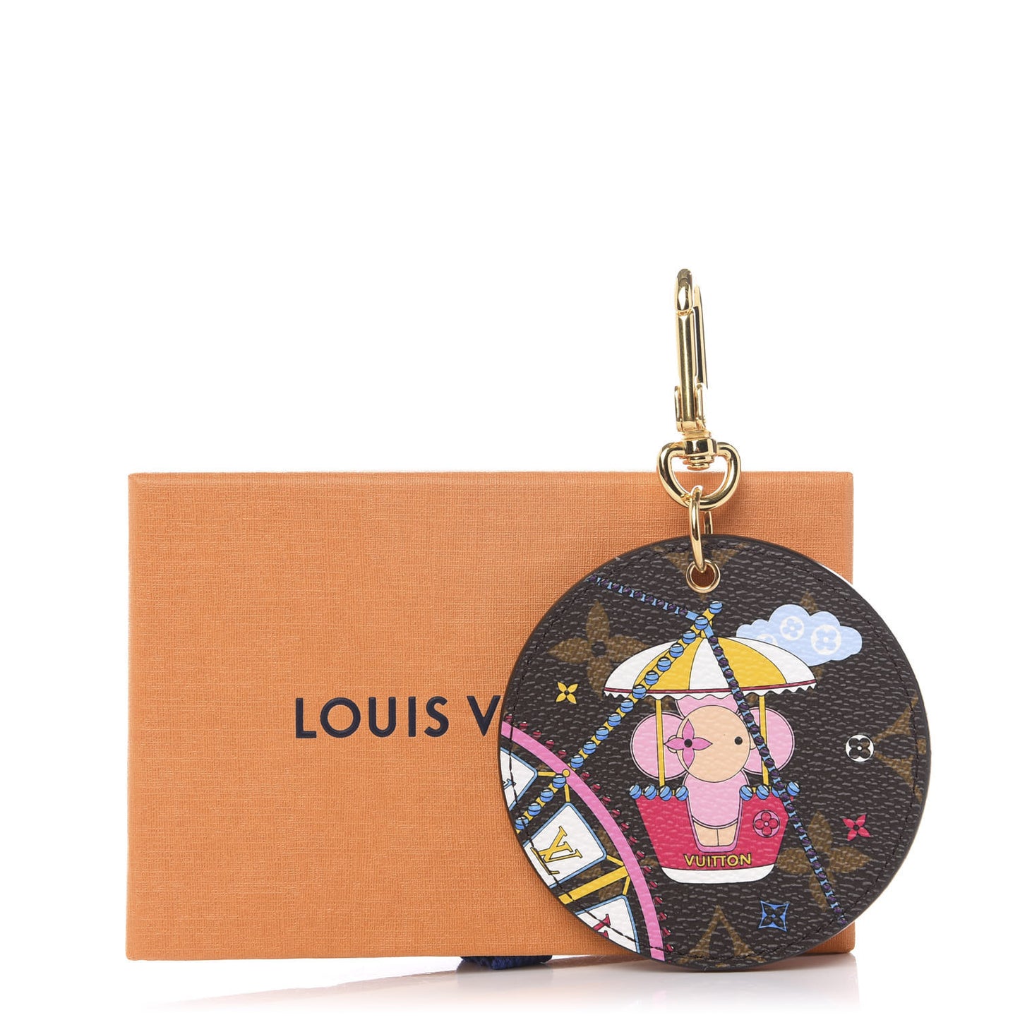 Monogram 2020 Christmas Animation Big Wheel Bag Charm Key Ring Rose Ballerine