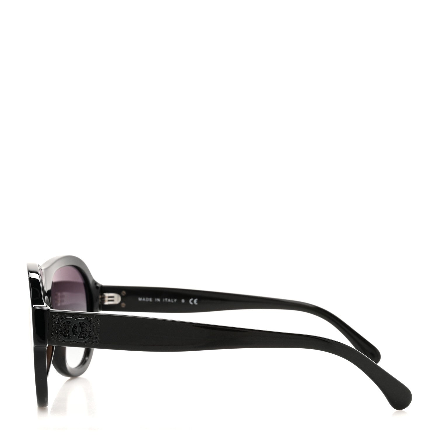 Chanel Acetate Strass Pilot Sunglasses 5467-B Black 3 of 8