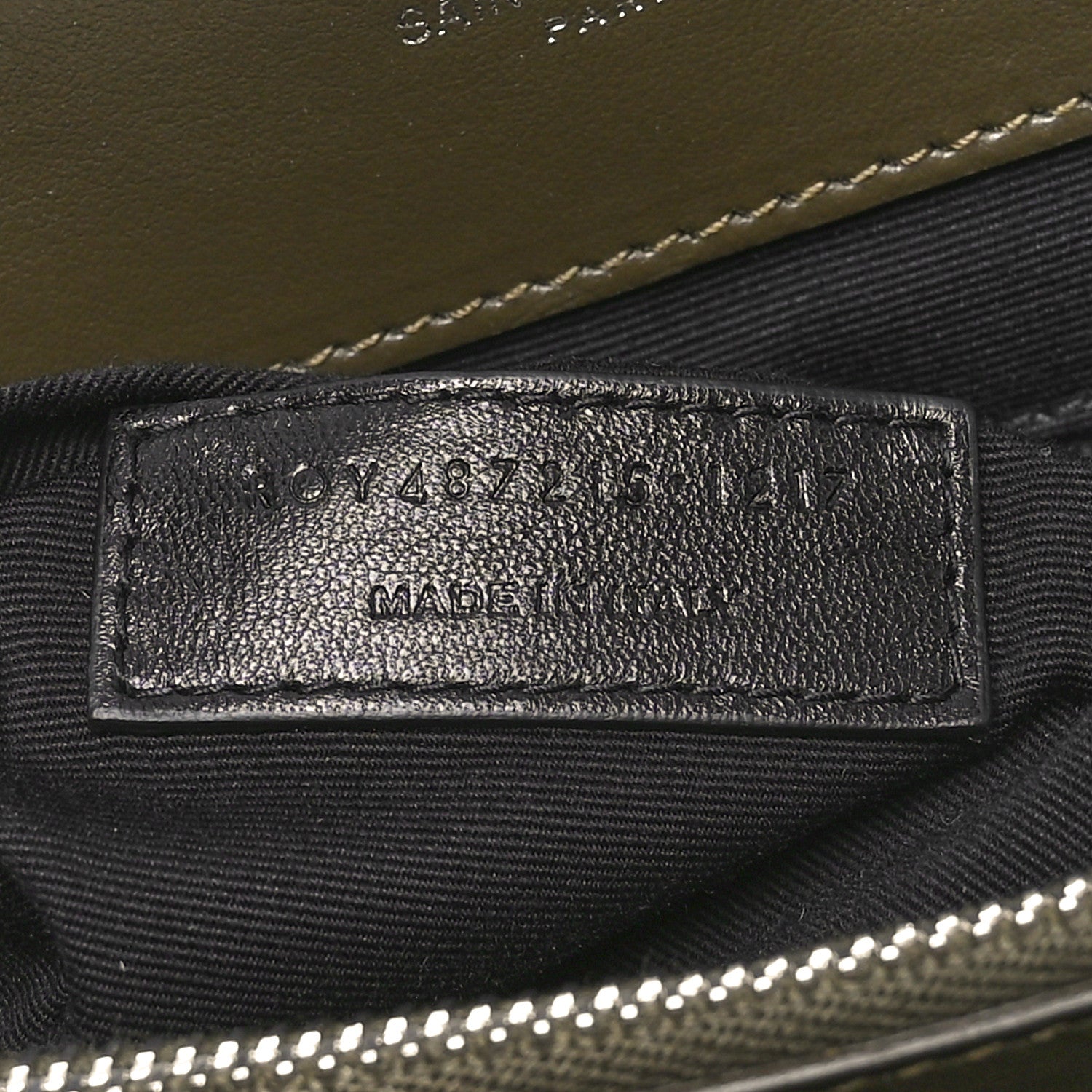 Saint Laurent Calfskin Y Quilted Monogram Large Loulou Chain Satchel Kaki Fonce 7 of 10