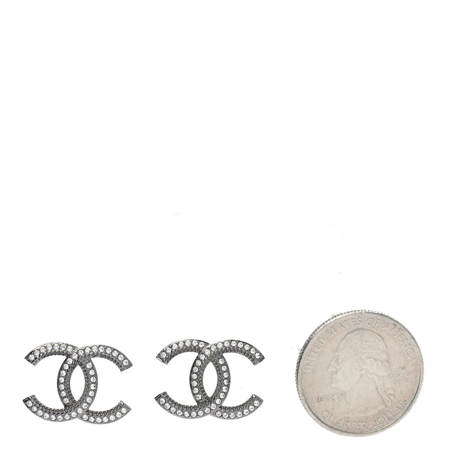 Chanel Ruthenium Crystal CC Earrings 2 of 4