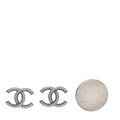 Chanel Ruthenium Crystal CC Earrings 2 of 4