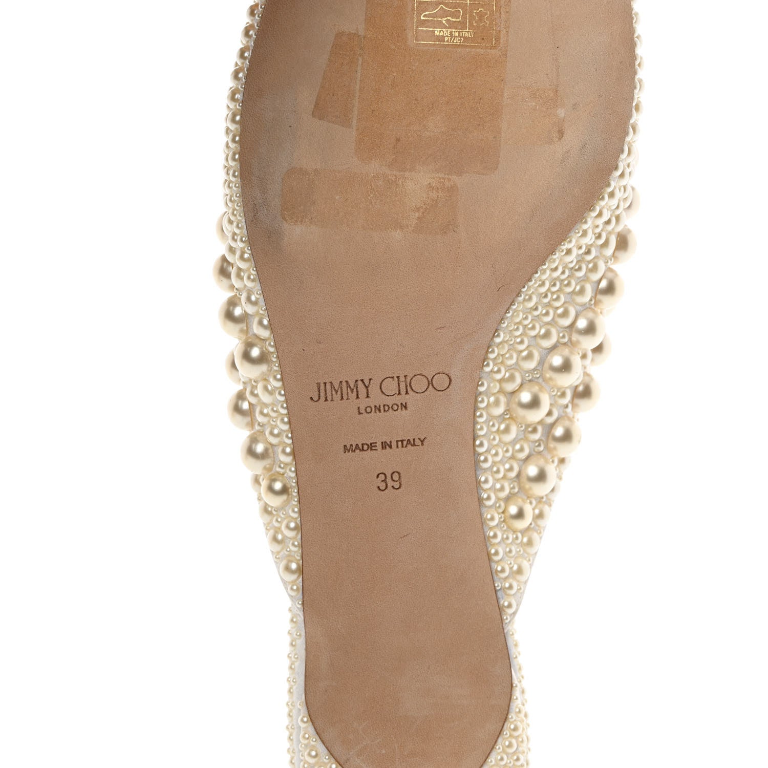 Jimmy Choo Satin Samantha Pearl Mules 39 White 16 of 16