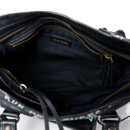 Balenciaga Agneau Classic Hardware Graffiti All Over S City Black Black 6 of 11