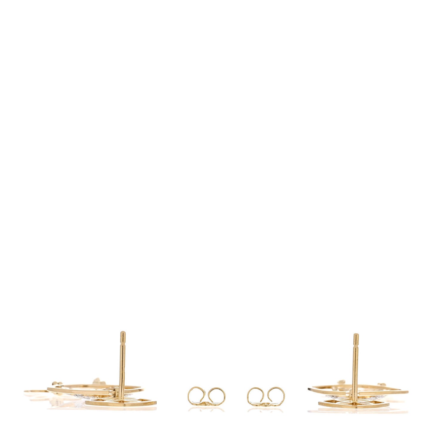 18K Yellow Gold Diamond Batu Kawung Chandelier Drop Earrings
