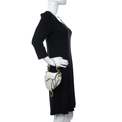 Christian Dior Grained Calfskin Mini Saddle Bag White 2 of 12