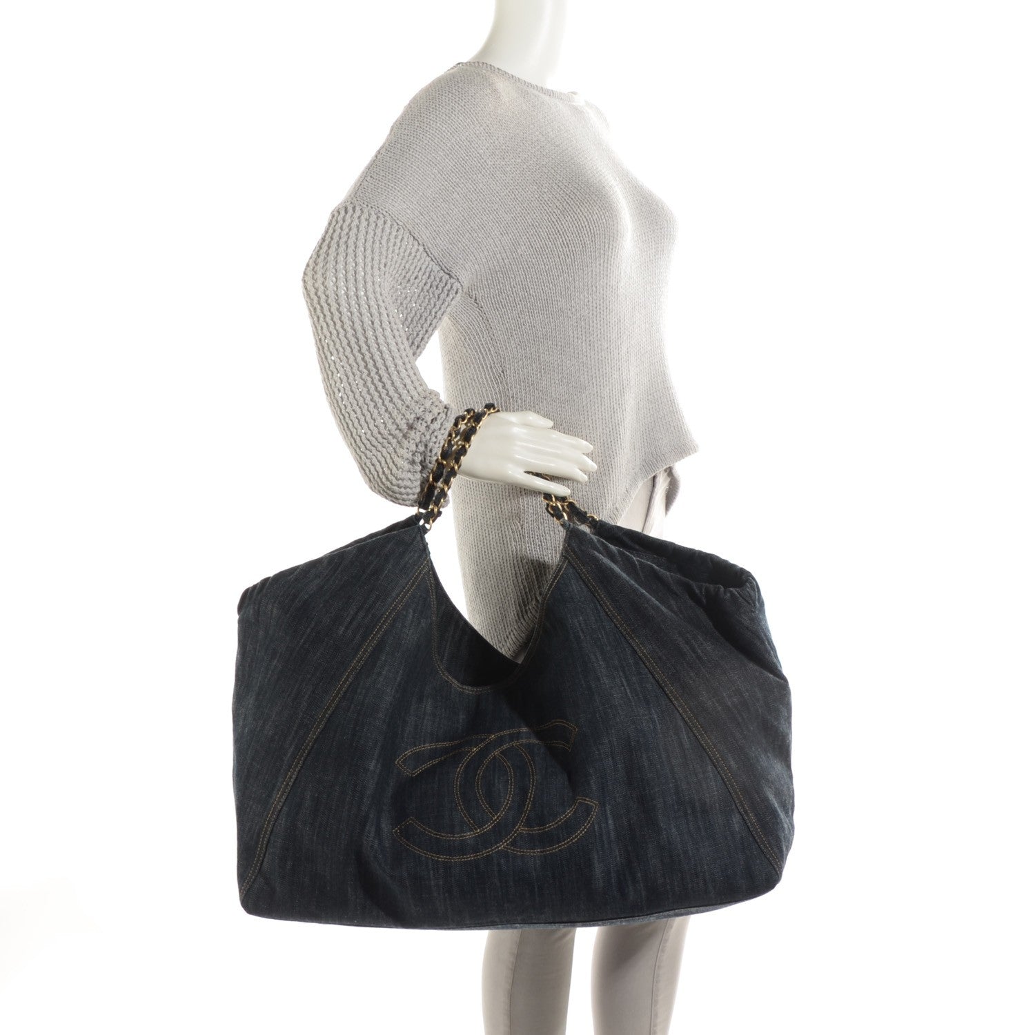 Chanel Denim XL Coco Cabas Tote Blue 2 of 8