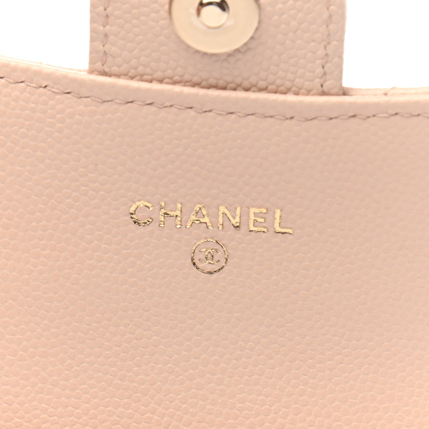 Caviar Quilted Mini Clutch With Chain Light Beige