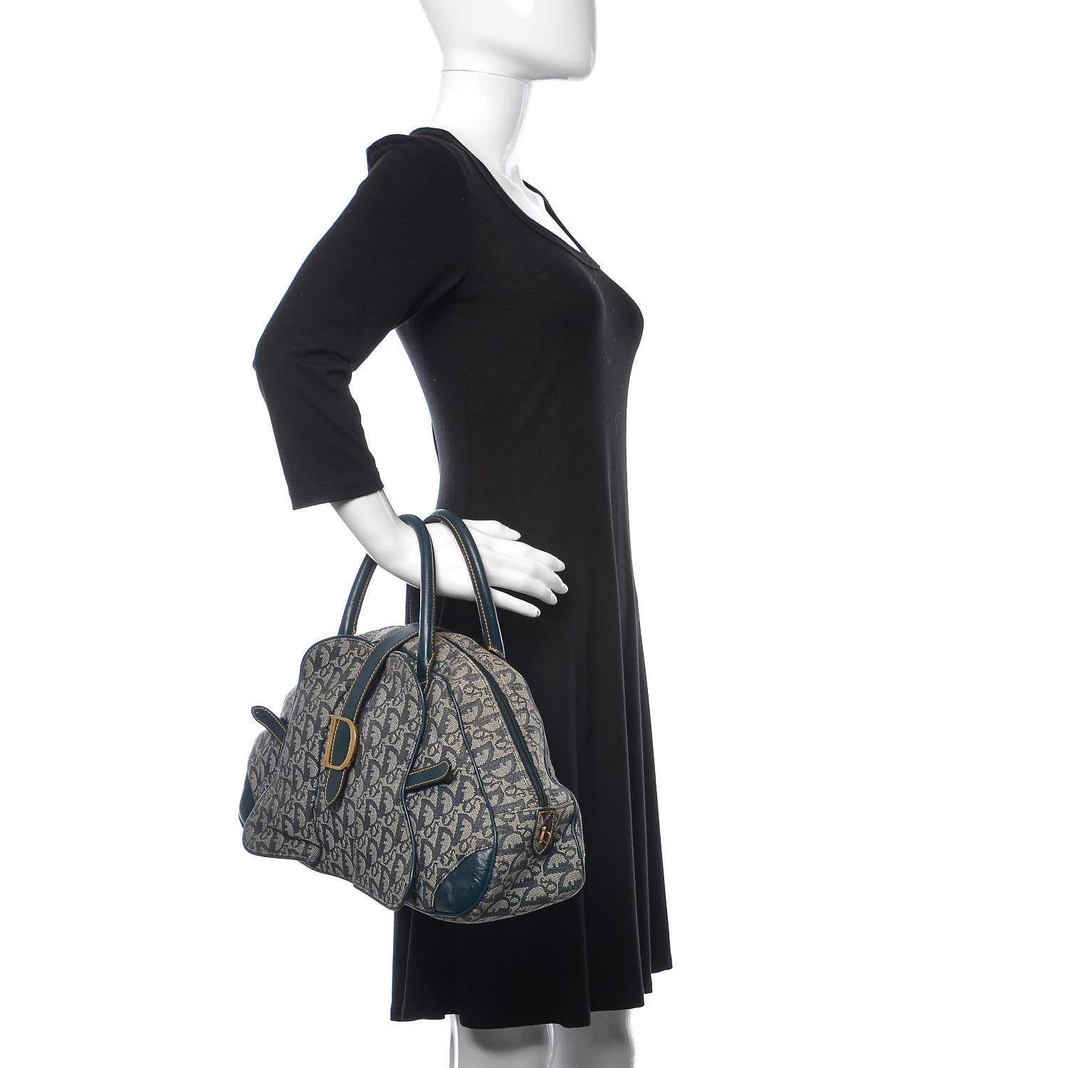 Christian Dior Monogram Saddle Bowler Navy 2 of 12