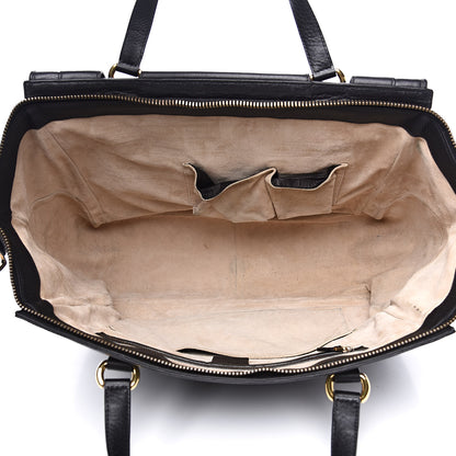 Gucci Pebbled Calfskin Medium 1973 Top Handle Satchel Black 5 of 19