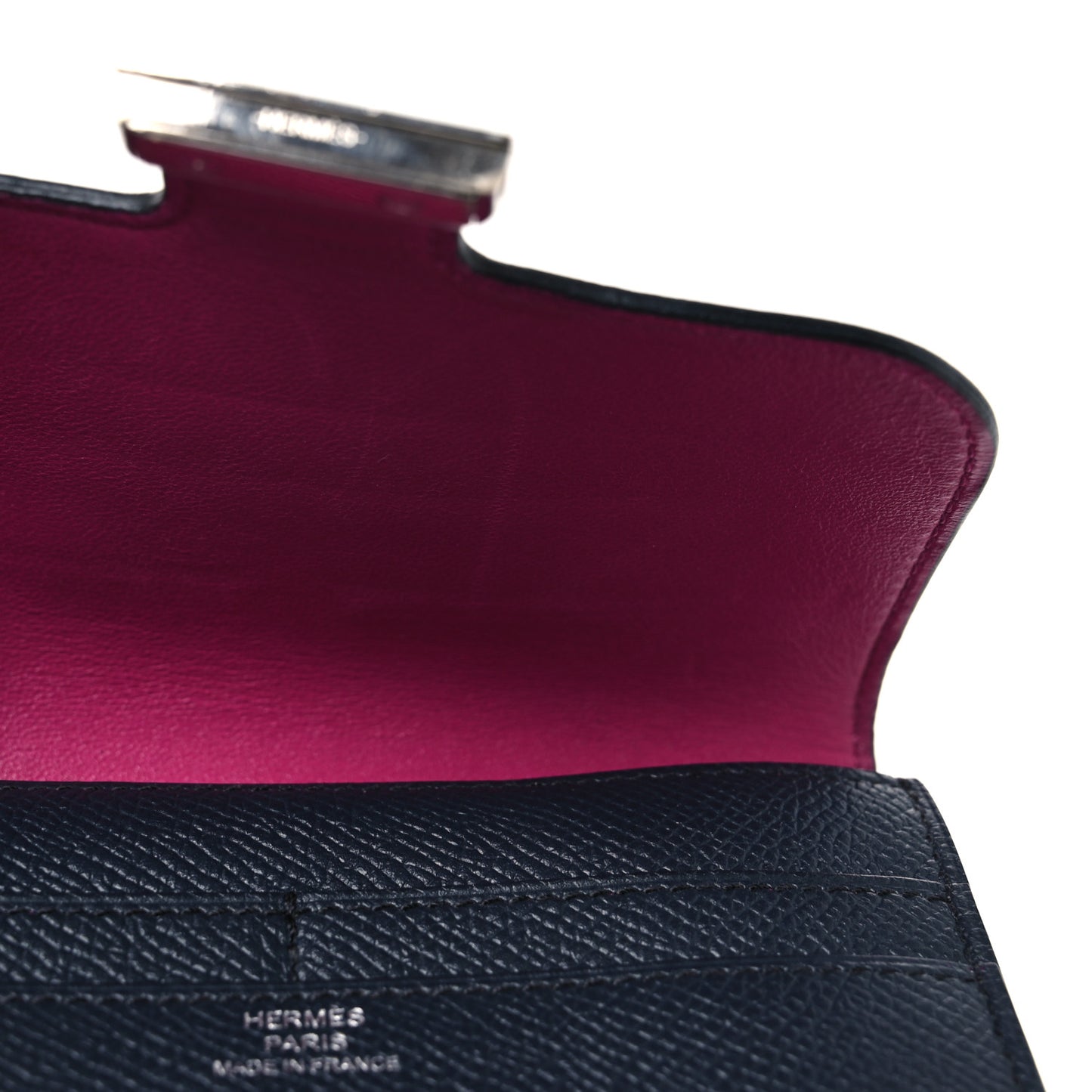 Epsom Verso Constance Short Wallet Bleu Indigo Rose Pourpre
