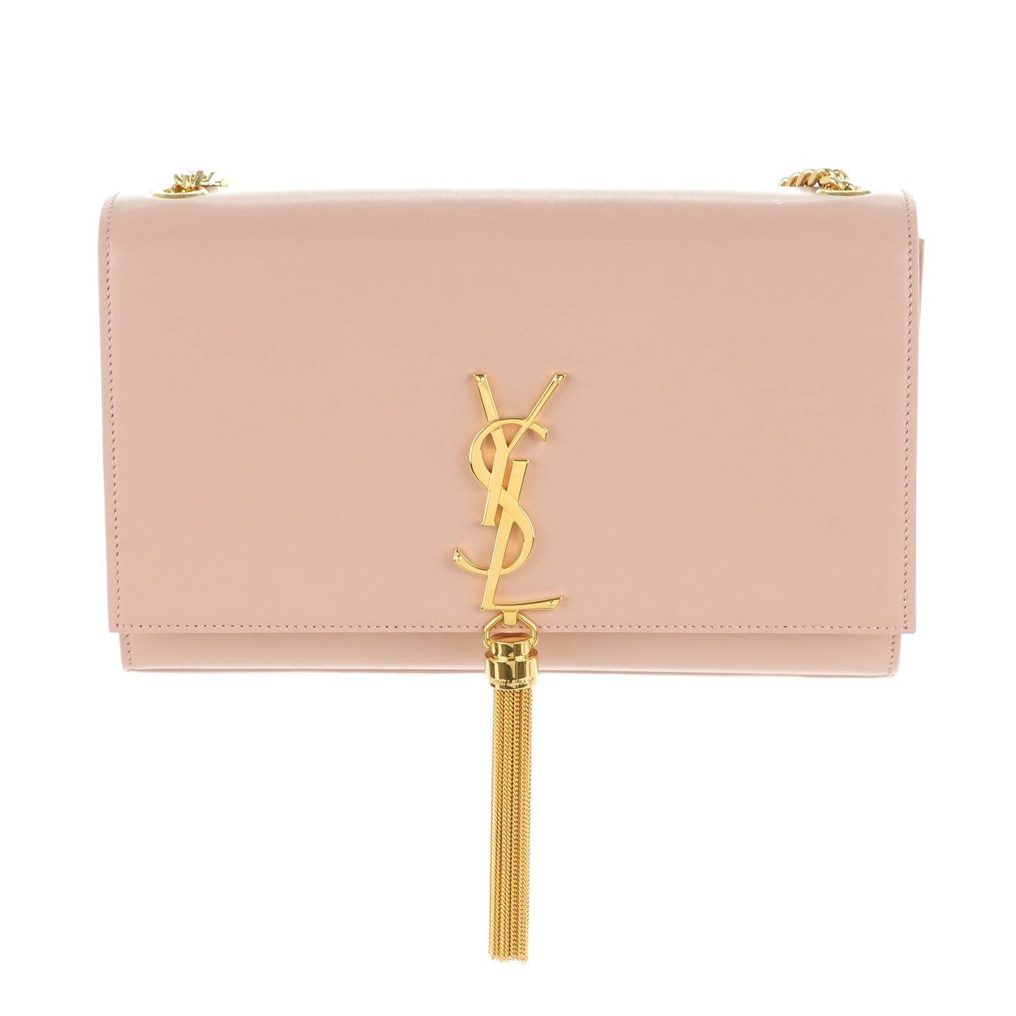Smooth Calfskin Medium Classic Monogram Kate Tassel Satchel Pink