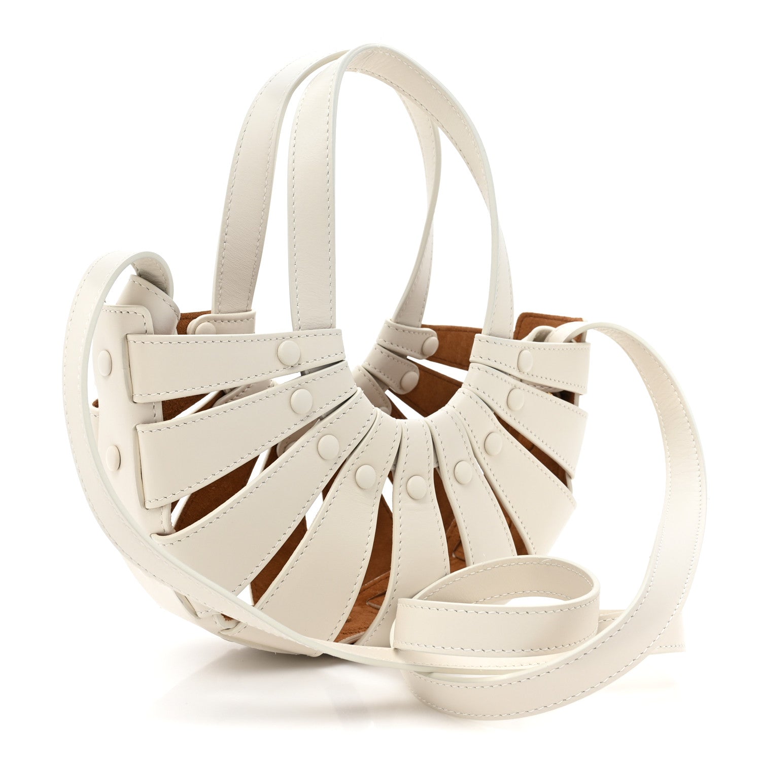 Bottega Veneta French Calfskin Small Shell White Frost 4 of 14