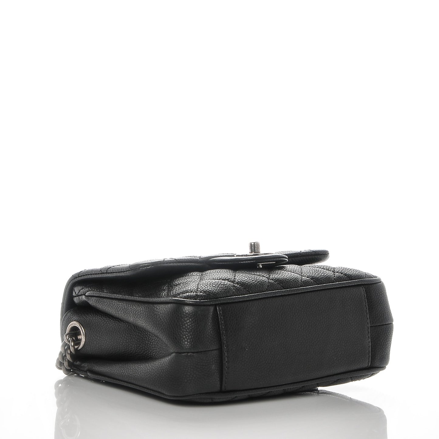 Caviar Quilted Small Rock In Rome Flap Black