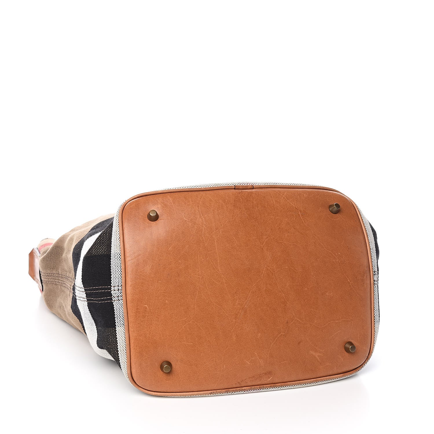 Burberry Canvas Mega Check Medium Ashby Hobo Saddle Brown 4 of 12