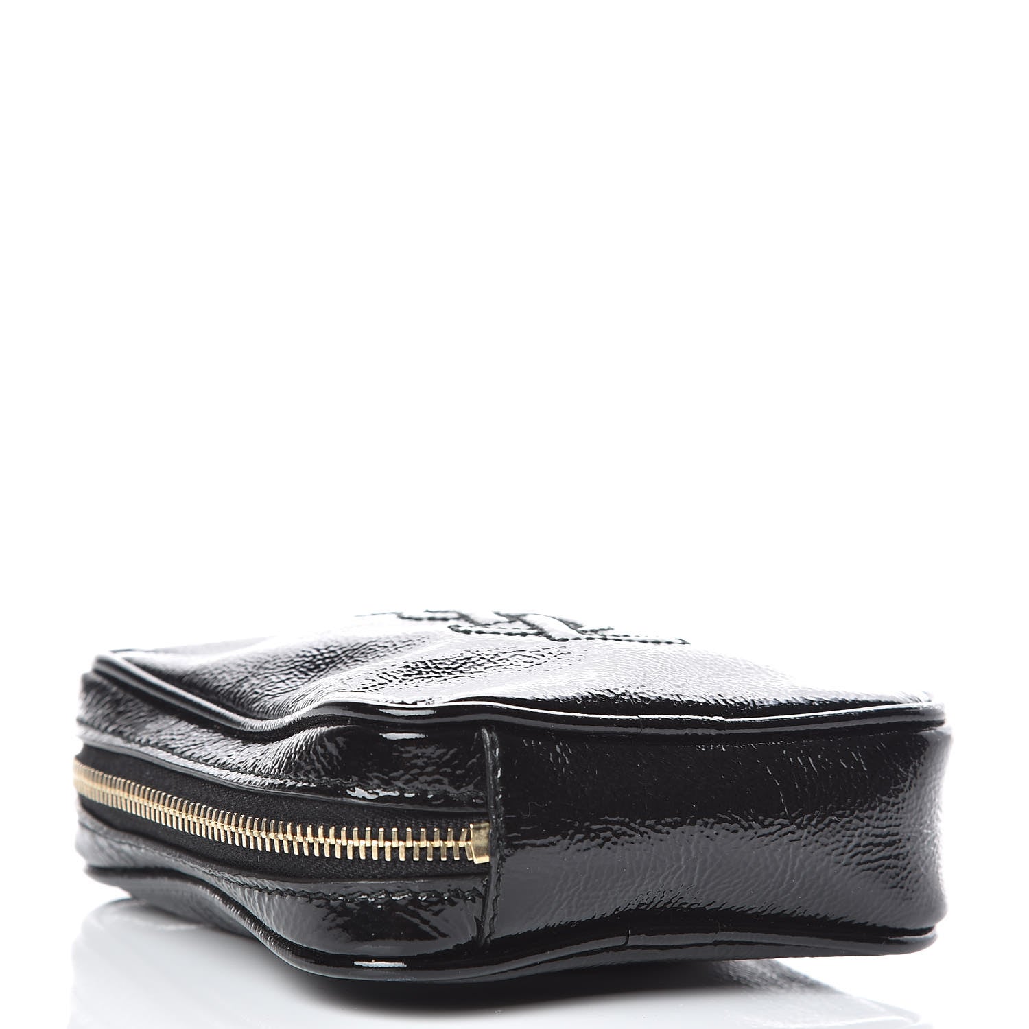 Saint Laurent Textured Patent Monogram Mini Wristlet Black 4 of 9
